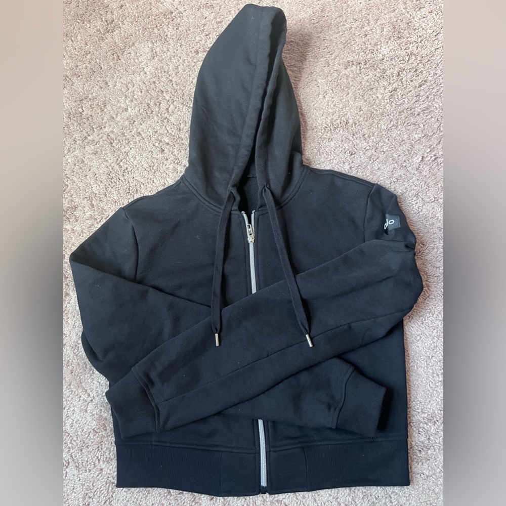 Routine cropped zip hoodie
